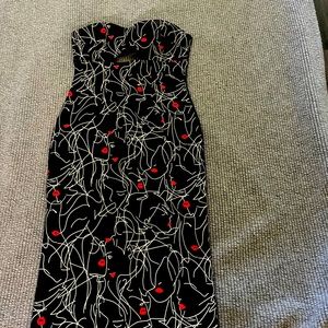 Shakuhachi dress - multicolour/black and red